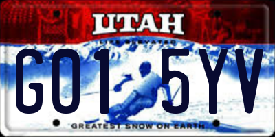 UT license plate G015YV