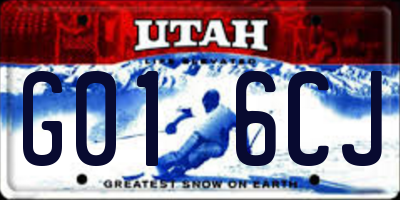 UT license plate G016CJ