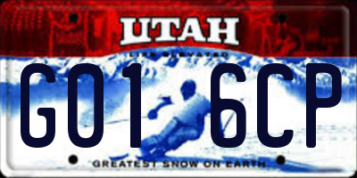 UT license plate G016CP