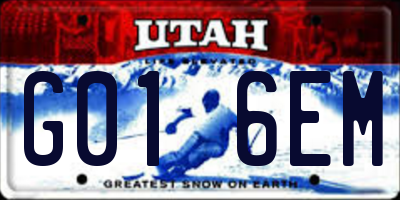 UT license plate G016EM
