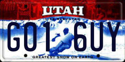 UT license plate G016UY