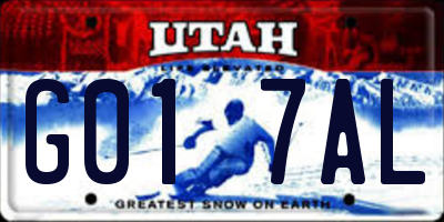 UT license plate G017AL