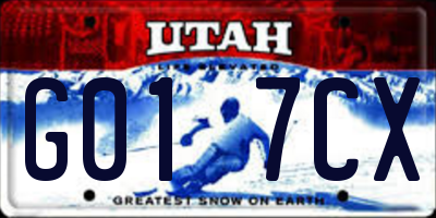 UT license plate G017CX