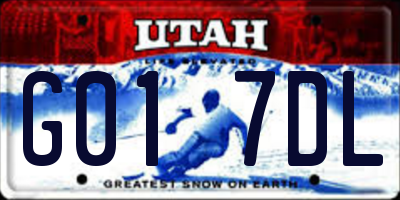 UT license plate G017DL