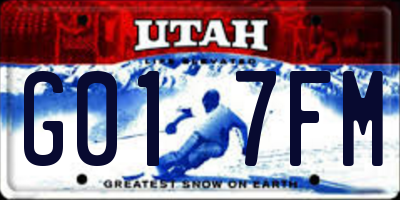 UT license plate G017FM