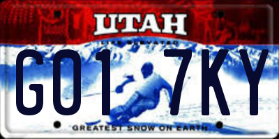 UT license plate G017KY