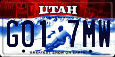 UT license plate G017MW