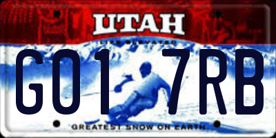 UT license plate G017RB