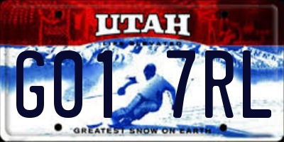 UT license plate G017RL