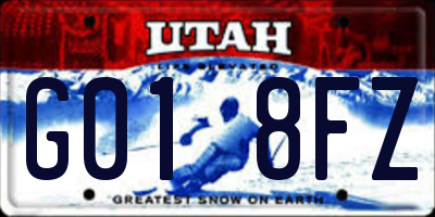 UT license plate G018FZ