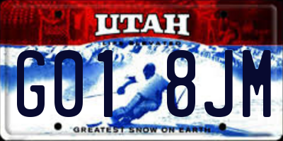 UT license plate G018JM