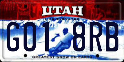 UT license plate G018RB