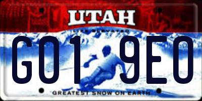 UT license plate G019EO