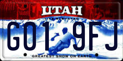UT license plate G019FJ