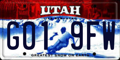 UT license plate G019FW