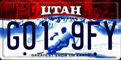 UT license plate G019FY