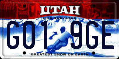 UT license plate G019GE