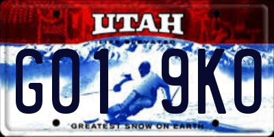 UT license plate G019KO