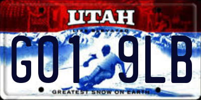 UT license plate G019LB