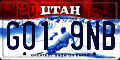 UT license plate G019NB
