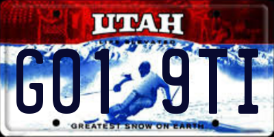 UT license plate G019TI