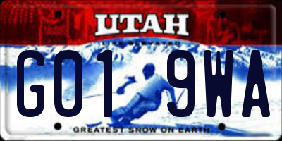 UT license plate G019WA