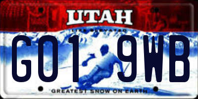 UT license plate G019WB