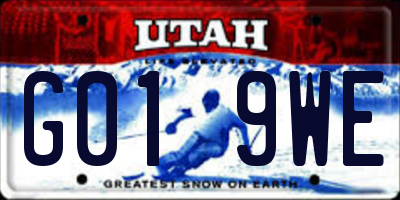 UT license plate G019WE