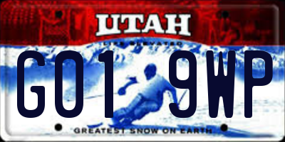 UT license plate G019WP