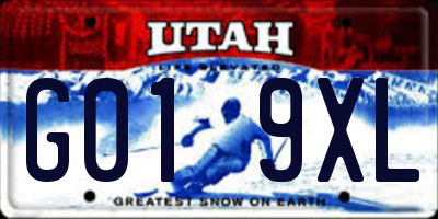 UT license plate G019XL