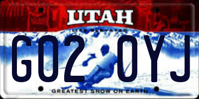 UT license plate G020YJ
