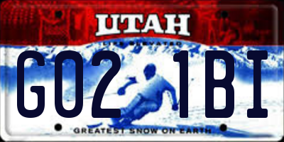 UT license plate G021BI