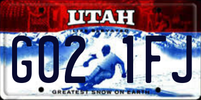 UT license plate G021FJ