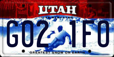 UT license plate G021FO
