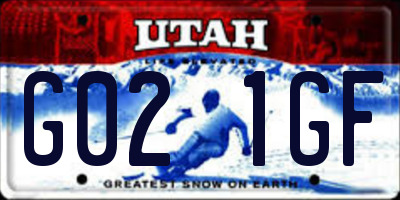 UT license plate G021GF