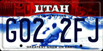 UT license plate G022FJ