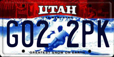 UT license plate G022PK