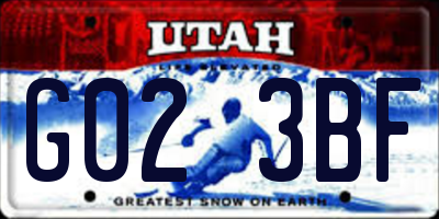 UT license plate G023BF