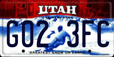 UT license plate G023FC