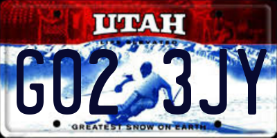 UT license plate G023JY