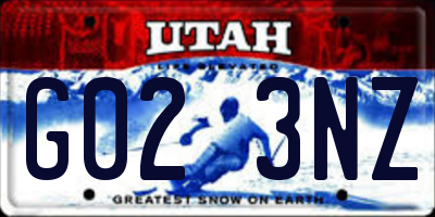 UT license plate G023NZ