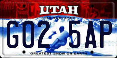 UT license plate G025AP