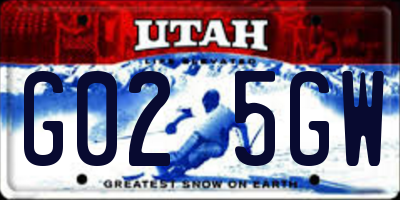 UT license plate G025GW