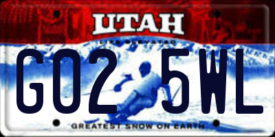 UT license plate G025WL