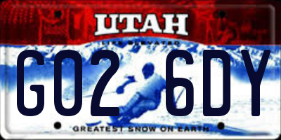 UT license plate G026DY