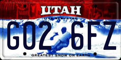 UT license plate G026FZ