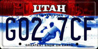 UT license plate G027CF