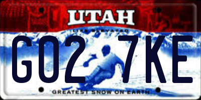 UT license plate G027KE