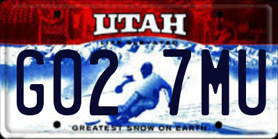 UT license plate G027MU