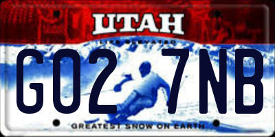 UT license plate G027NB